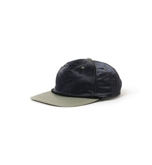BEAMS PLUS「5Panel Cap Crinkle Nylon Satin」|その他|BLACK