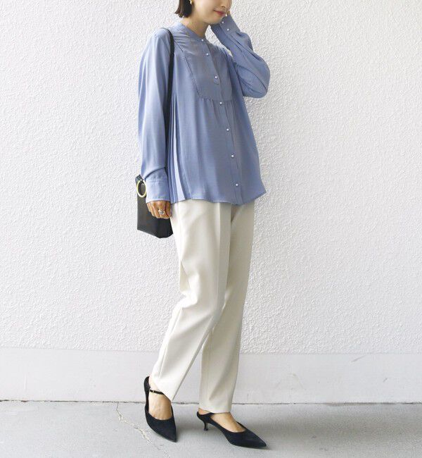 SHIPS for women「【WEB限定】〈手洗い可能〉ストレッチ ジョーゼット プリーツ ブラウス」|シャツ・ブラウス|