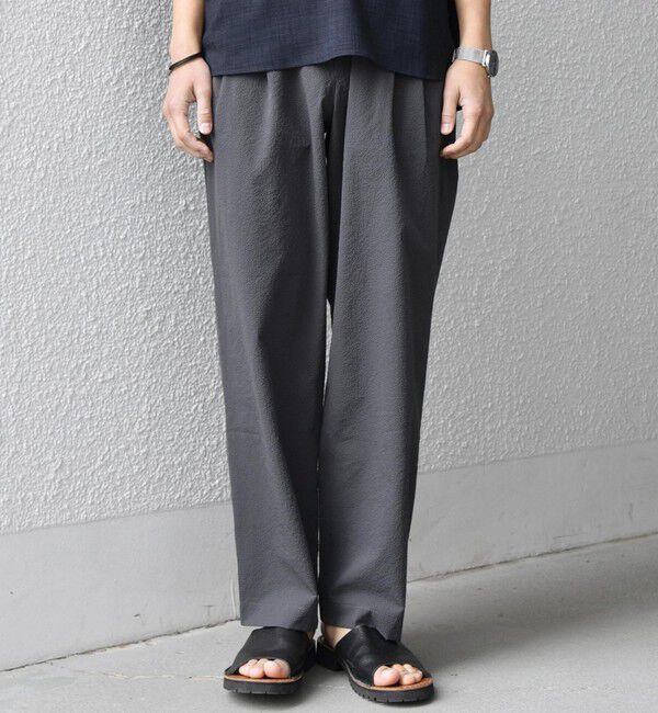 SHIPS any「SHIPS any:〈撥水/軽量/ストレッチ〉SOLOTEX(R) シアサッカー セミワイド イージーパンツ26SS◇」|その他|チャコールグレー