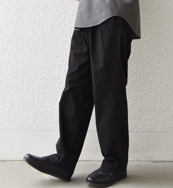 SHIPS any「SHIPS any:〈撥水/軽量/ストレッチ〉SOLOTEX(R) シアサッカー セミワイド イージーパンツ26SS◇」|その他|ブラック