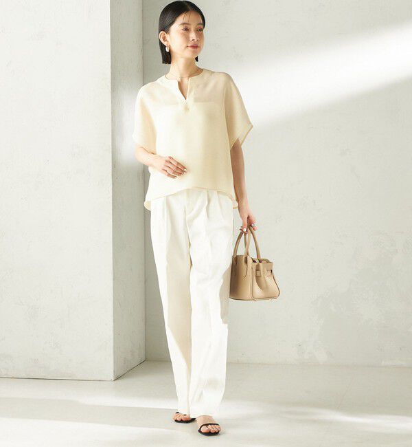 SHIPS for women「〈手洗い可能〉ミニ チェック カラミ スキッパー プルオーバー」|シャツ・ブラウス|