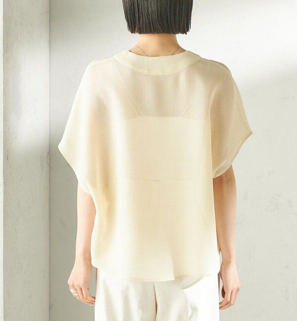 SHIPS for women「〈手洗い可能〉ミニ チェック カラミ スキッパー プルオーバー」|シャツ・ブラウス|