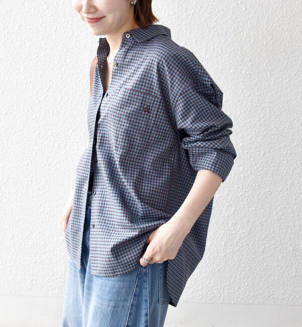 SHIPS any「SHIPS any:〈洗濯機可能〉REFABRISH レギュラー チェック 刺繍 シャツ」|シャツ・ブラウス|