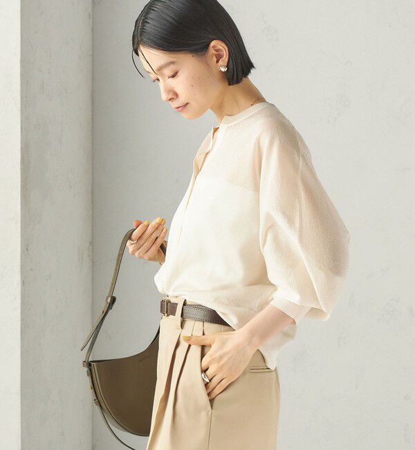 SHIPS for women「〈手洗い可能〉ラメ シアー キーネック ドルマン カーディガン」|カーディガン|