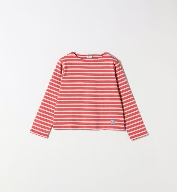 SHIPS any「ORCIVAL:〈手洗い可能〉クルーネック ボーダー ロングスリーブ プルオーバー」|Tシャツ・カットソー|ピンク