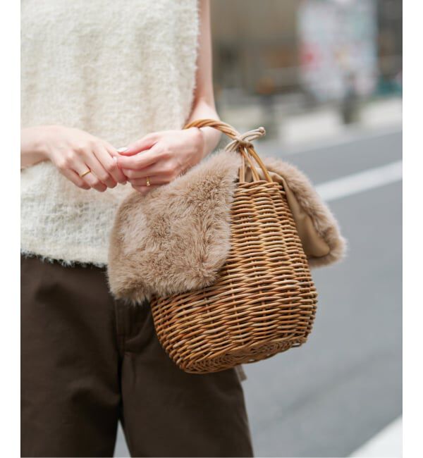 SLOBE IENA「BAGMATI/バグマティ SLOBE別注 ファーカゴバッグ」|かごバッグ|