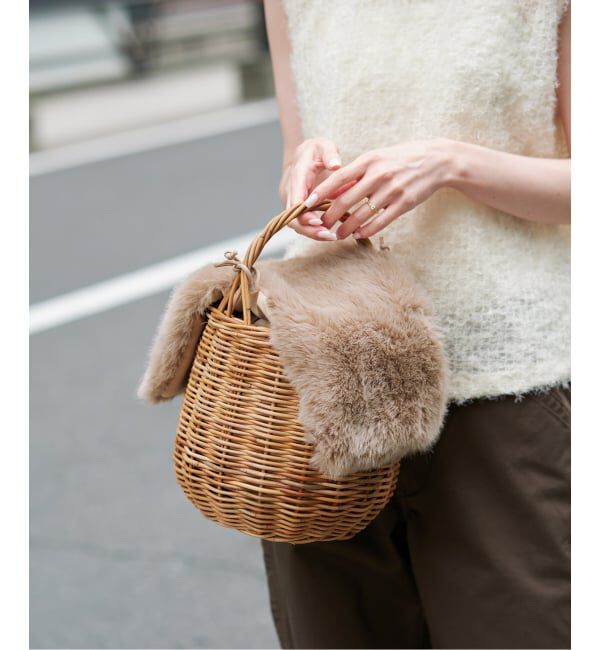 SLOBE IENA「BAGMATI/バグマティ SLOBE別注 ファーカゴバッグ」|かごバッグ|