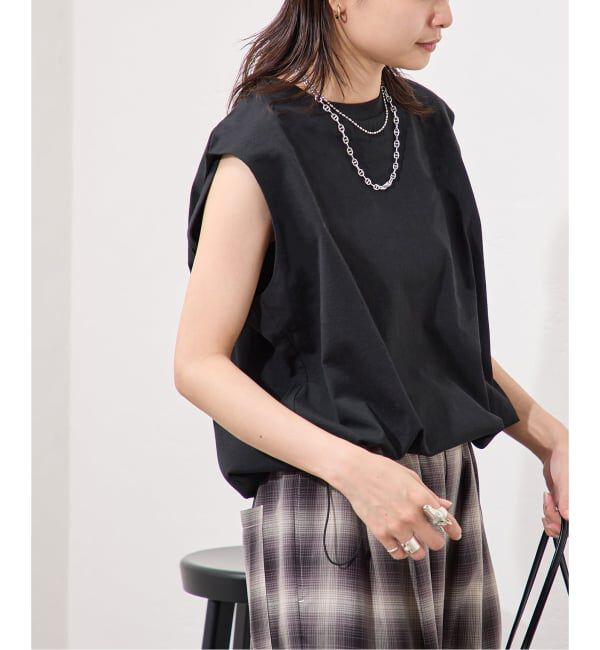 JOURNAL STANDARD「《追加》シャーリングノースリーブＴシャツ」|Tシャツ・カットソー|