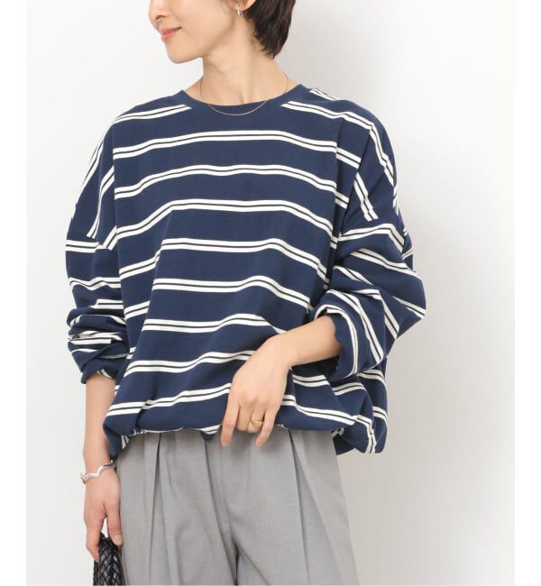 JOURNAL STANDARD relume「《追加予約3》ギャザーヘムロングスリーブ」|Tシャツ・カットソー|ネイビー