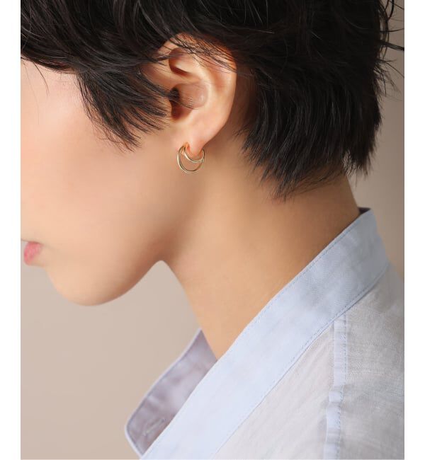 Lilas by Spick&Span「ダブルラインピアス K10（両耳）」|ピアス|