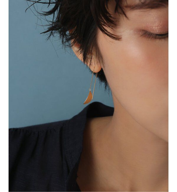 Lilas by Spick&Span「ティアドロップテクスチャーモチーフピアス K10（両耳）」|ピアス|