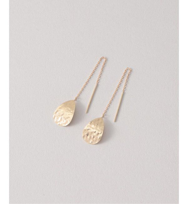 Lilas by Spick&Span「ティアドロップテクスチャーモチーフピアス K10（両耳）」|ピアス|