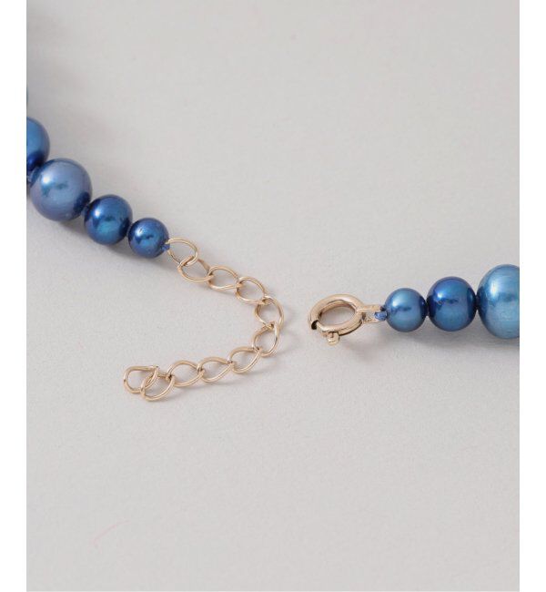 Lilas by Spick&Span「カーブパイプモチーフ7mmインディゴパールネックレス K10」|ネックレス|