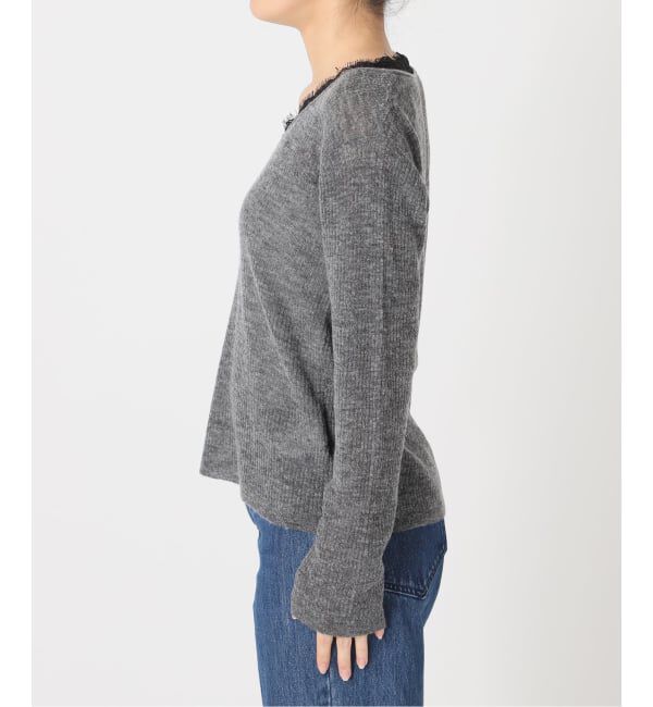 U by SPICK&SPAN「《予約》レースドッキングニット」|ニット・セーター|