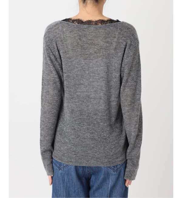 U by SPICK&SPAN「《予約》レースドッキングニット」|ニット・セーター|