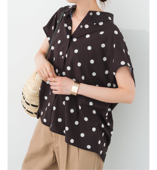 Spick and Span「《WEB限定 / 追加》ドットフレンチスリーブシャツ」|シャツ・ブラウス|