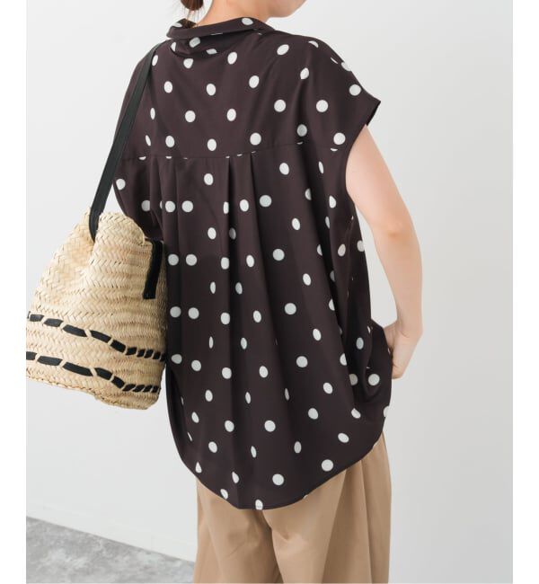 Spick and Span「《WEB限定 / 追加》ドットフレンチスリーブシャツ」|シャツ・ブラウス|