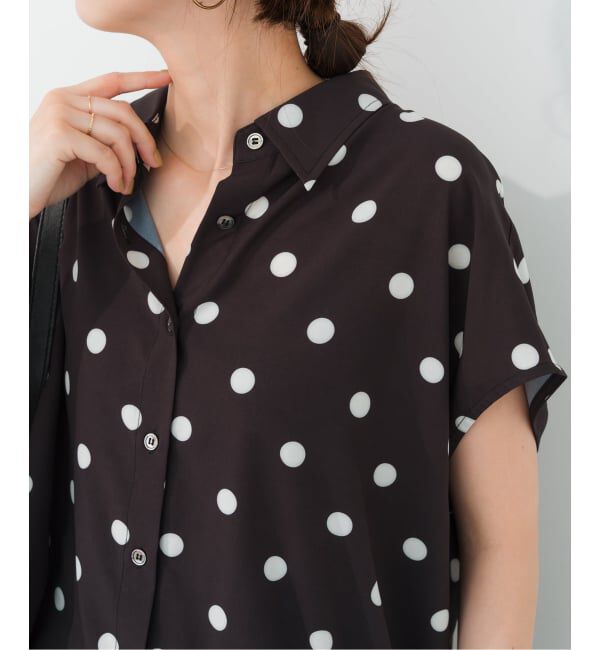 Spick and Span「《WEB限定 / 追加》ドットフレンチスリーブシャツ」|シャツ・ブラウス|