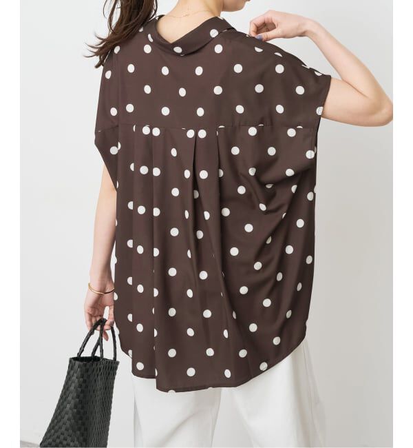 Spick and Span「《WEB限定 / 追加》ドットフレンチスリーブシャツ」|シャツ・ブラウス|