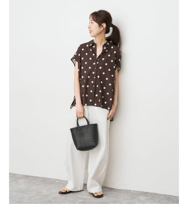 Spick and Span「《WEB限定 / 追加》ドットフレンチスリーブシャツ」|シャツ・ブラウス|