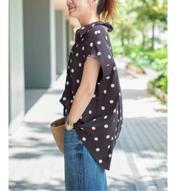 Spick and Span「《WEB限定 / 追加》ドットフレンチスリーブシャツ」|シャツ・ブラウス|