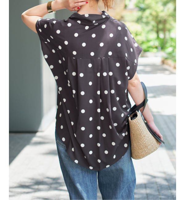 Spick and Span「《WEB限定 / 追加》ドットフレンチスリーブシャツ」|シャツ・ブラウス|