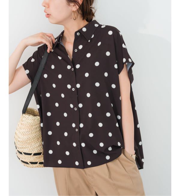 Spick and Span「《WEB限定 / 追加》ドットフレンチスリーブシャツ」|シャツ・ブラウス|