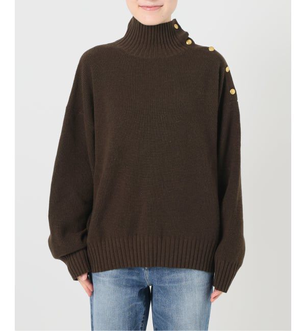 Spick and Span「《予約》ゴールドボタンハイネックニットプルオーバー」|ニット・セーター|
