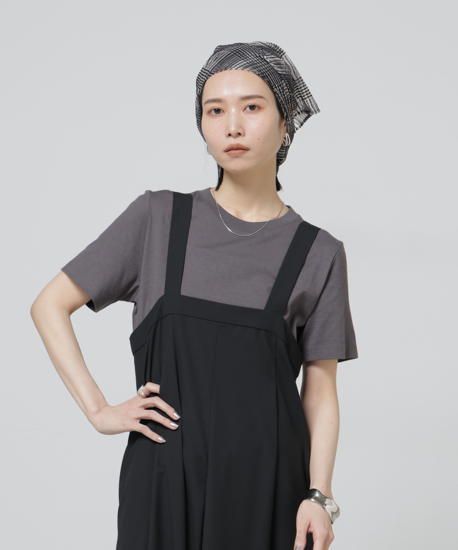 NANO universe「〈追加〉Anti Soaked(R) 汗染み防止クルーネックTシャツ」|Tシャツ・カットソー|チャコール3
