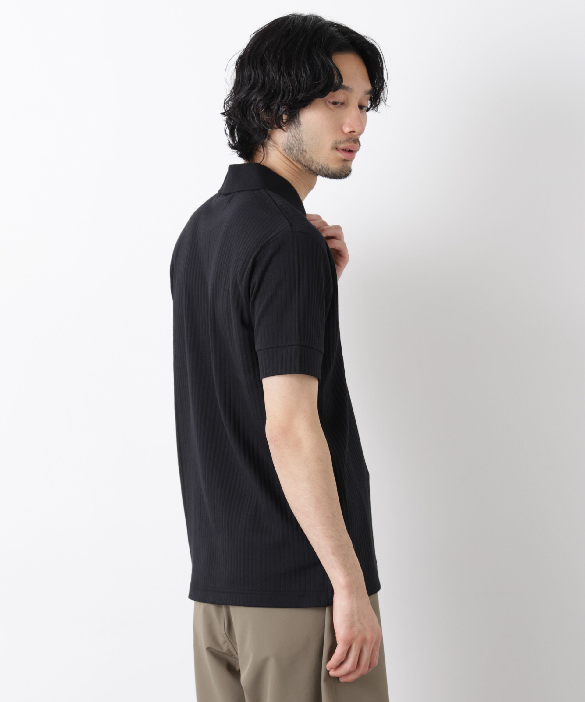 nano･universe「ワイドリブスタンダードポロシャツ 半袖」|Tシャツ・カットソー|