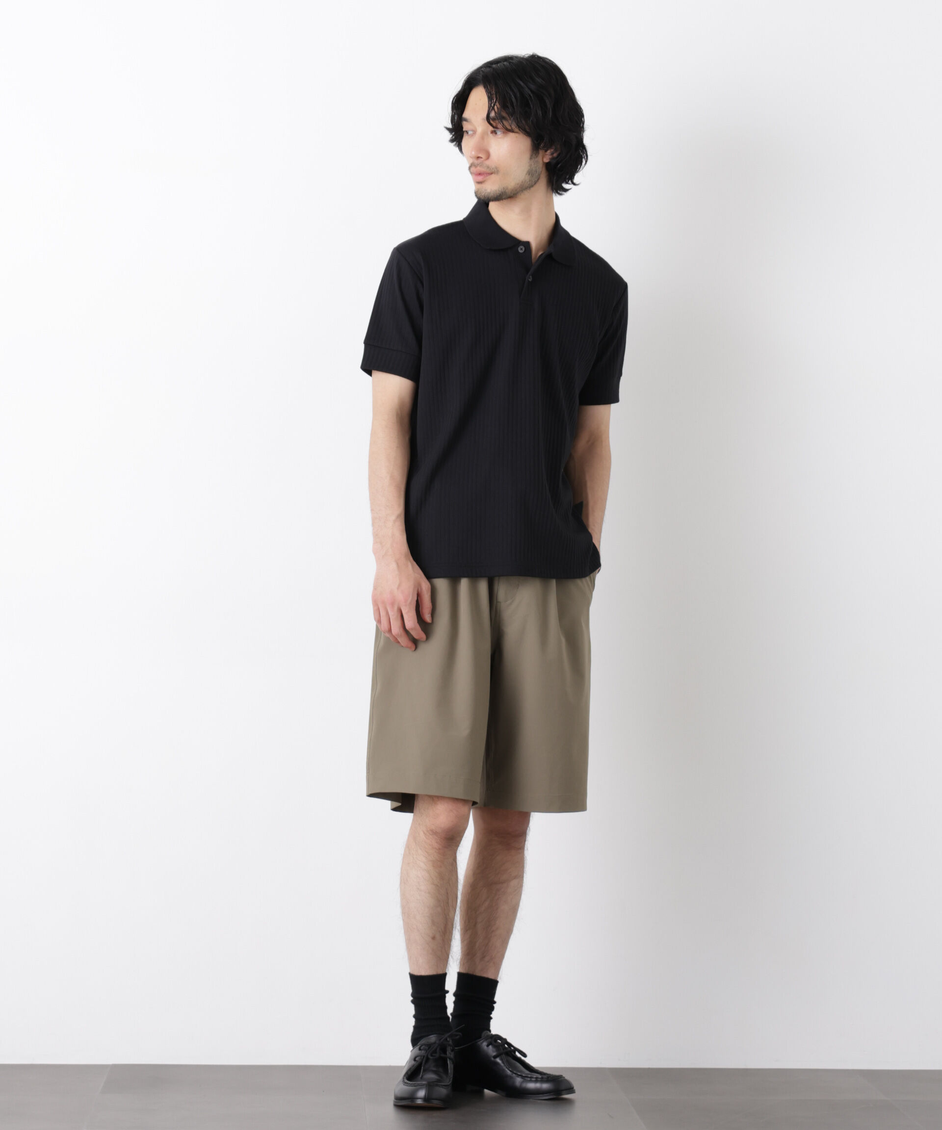 nano･universe「ワイドリブスタンダードポロシャツ 半袖」|Tシャツ・カットソー|