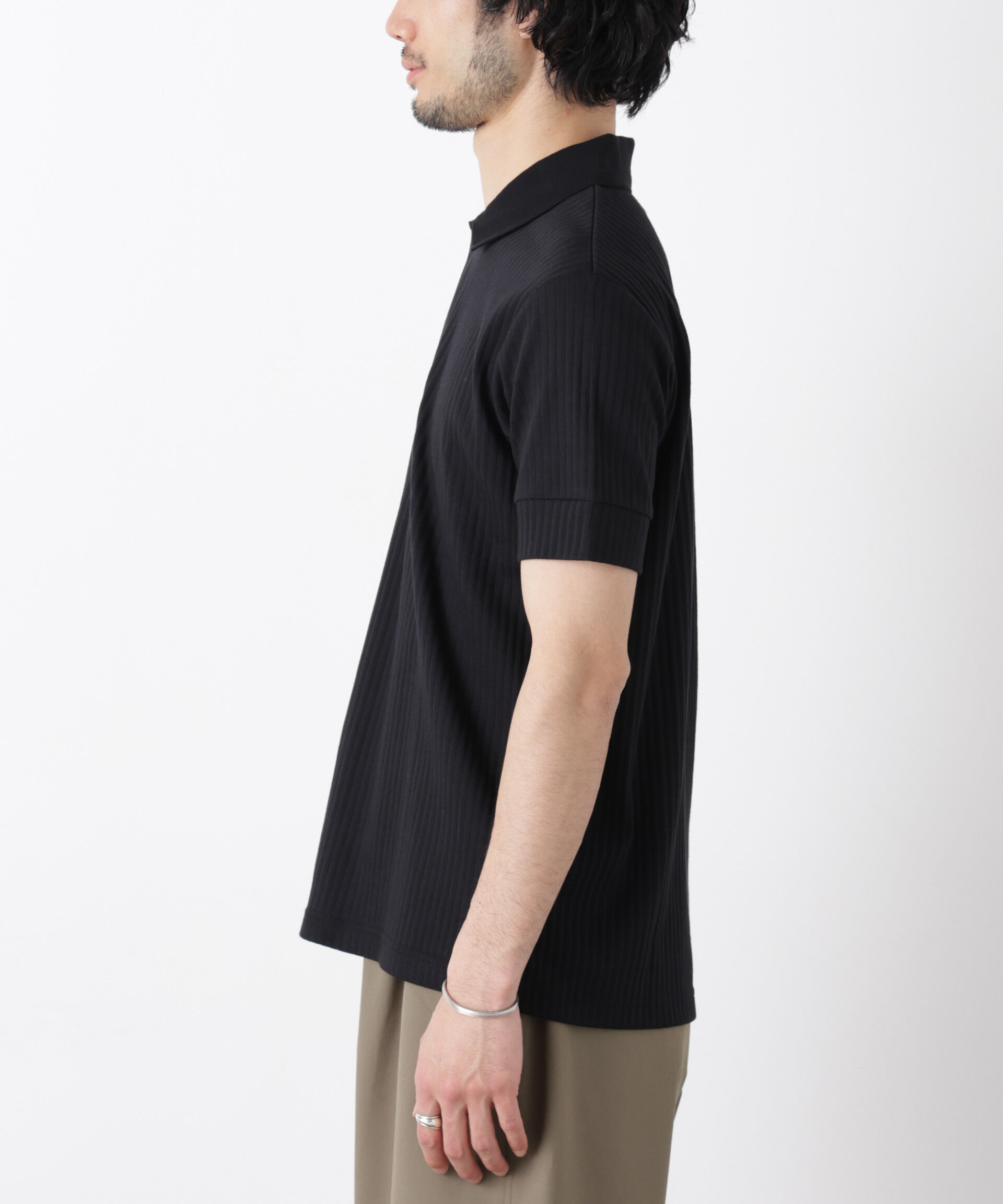 nano･universe「ワイドリブスタンダードポロシャツ 半袖」|Tシャツ・カットソー|