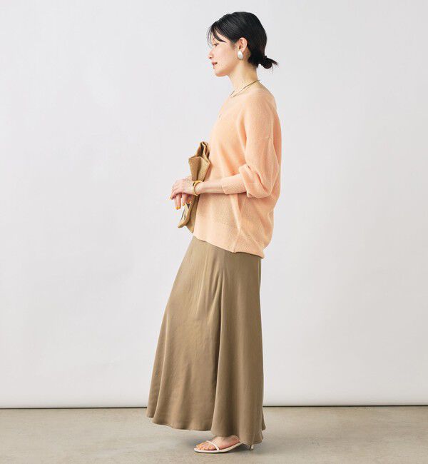 NOLLEY'S sophi「ウォッシャブルキュプラサテンナロースカート」|フレア|