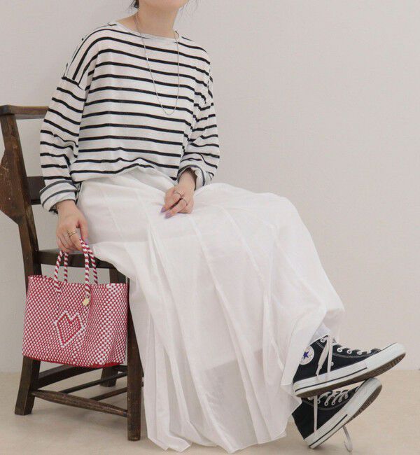 fredy emue「ハートステッチシアーボーダーロンTシャツ」|Tシャツ・カットソー|