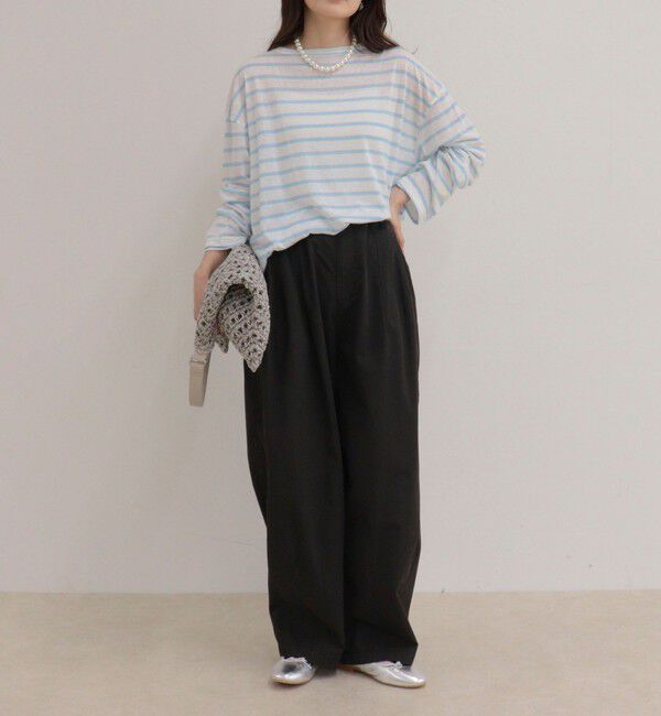 fredy emue「ハートステッチシアーボーダーロンTシャツ」|Tシャツ・カットソー|