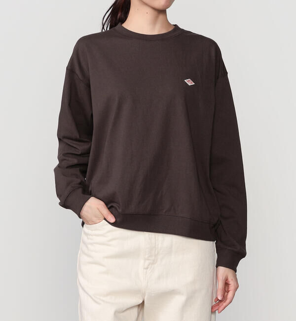 DANTON「DANTON | クルーネック 長袖Tシャツ SOLID WOMEN」|Tシャツ・カットソー|BROWN
