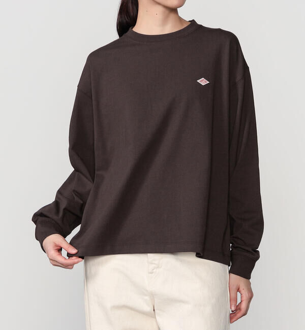 DANTON「DANTON | クルーネック 長袖Tシャツ SOLID WOMEN」|Tシャツ・カットソー|BROWN