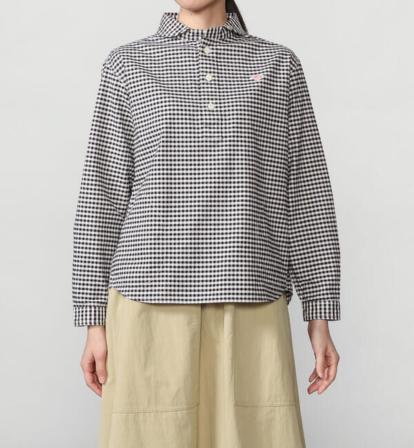 DANTON「DANTON | オックスフォード 丸襟プルオーバーシャツ CHECK WOMEN」|シャツ・ブラウス|