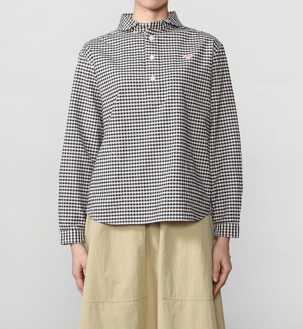 DANTON「DANTON | オックスフォード 丸襟プルオーバーシャツ CHECK WOMEN」|シャツ・ブラウス|