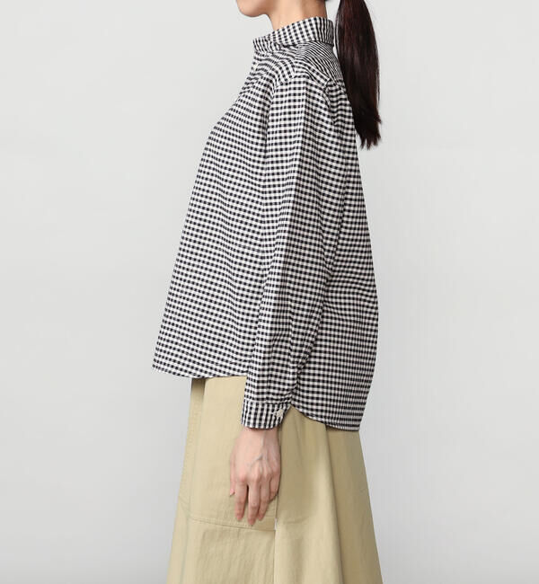 DANTON「DANTON | オックスフォード 丸襟プルオーバーシャツ CHECK WOMEN」|シャツ・ブラウス|