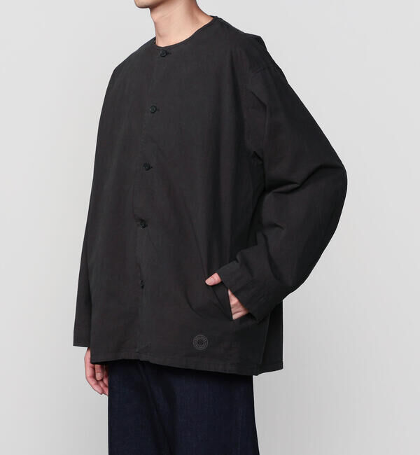ORCIVAL「ORCIVAL | コットンツイル ノーカラー シャツ MEN」|シャツ・ブラウス|BLACK