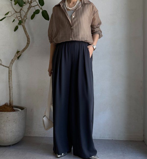  「【累計販売数3万枚突破/22色4サイズ展開！】タックワイドパンツ」|チノ|