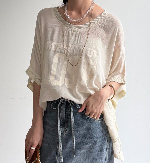  「シアーポンチョロゴTEE」|シャツ・ブラウス|オフホワイト