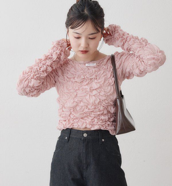  「長袖ふわふわシャーリングカーディガン」|Tシャツ・カットソー|