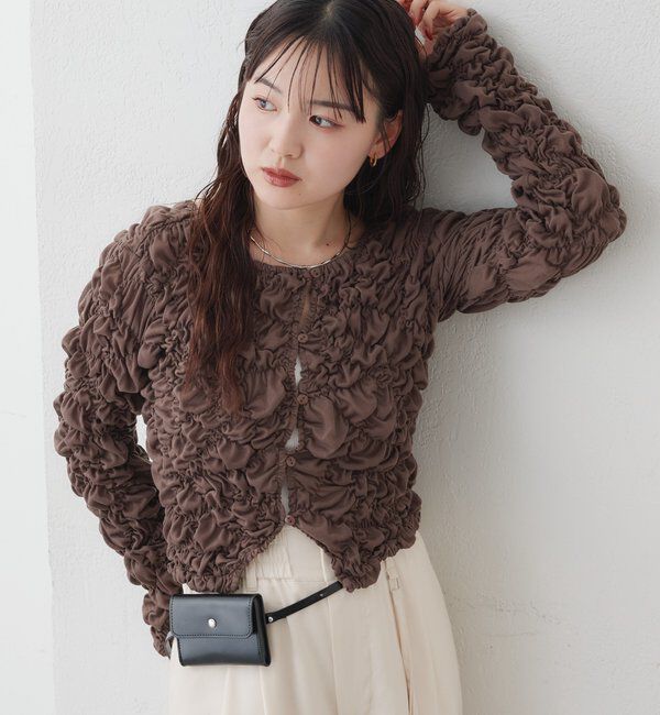  「長袖ふわふわシャーリングカーディガン」|Tシャツ・カットソー|