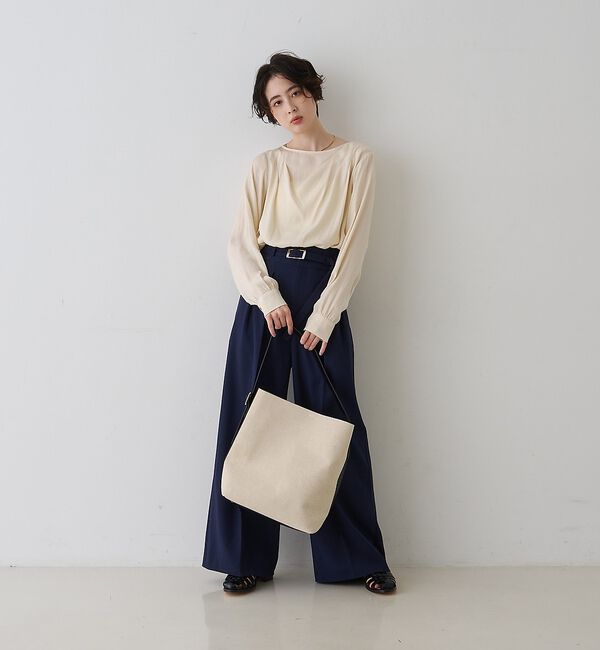 Rouge vif「【一部店舗限定】ドレープサテンブラウス」|シャツ・ブラウス|