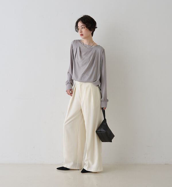 Rouge vif「【一部店舗限定】ドレープサテンブラウス」|シャツ・ブラウス|
