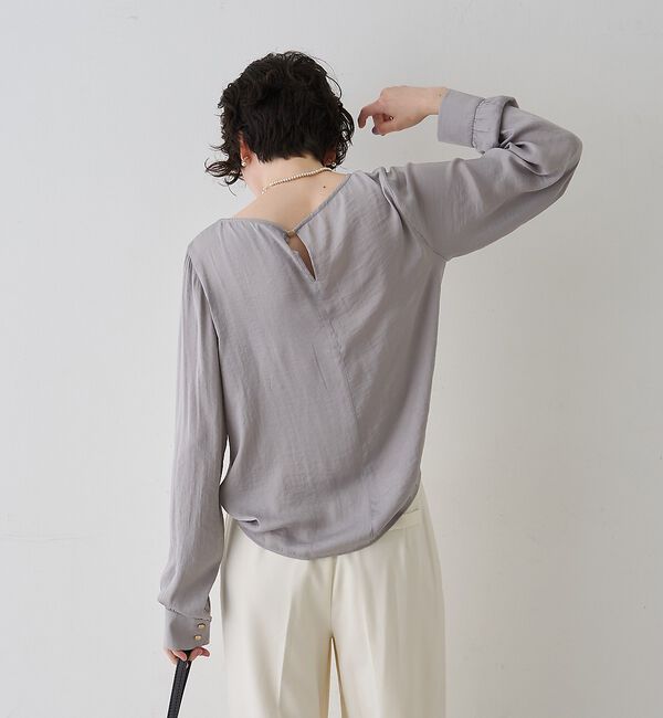 Rouge vif「【一部店舗限定】ドレープサテンブラウス」|シャツ・ブラウス|