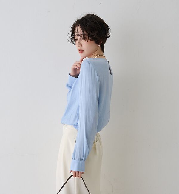 Rouge vif「【一部店舗限定】ドレープサテンブラウス」|シャツ・ブラウス|