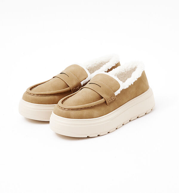 AU BANNISTER「【販売店舗限定】厚底ファーシューズ」|ローファー|キャメル